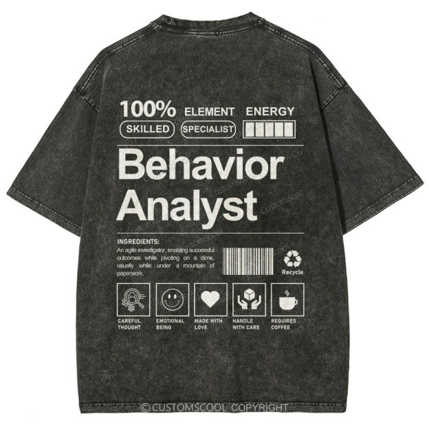 Behavior Analyst Unisex Fit Washed T-Shirt Customscool
