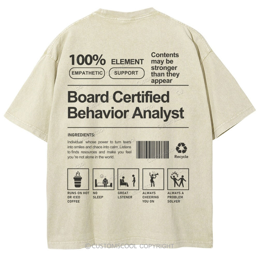 Board Certified Behavior Analyst Unisex Fit Washed T-Shirt