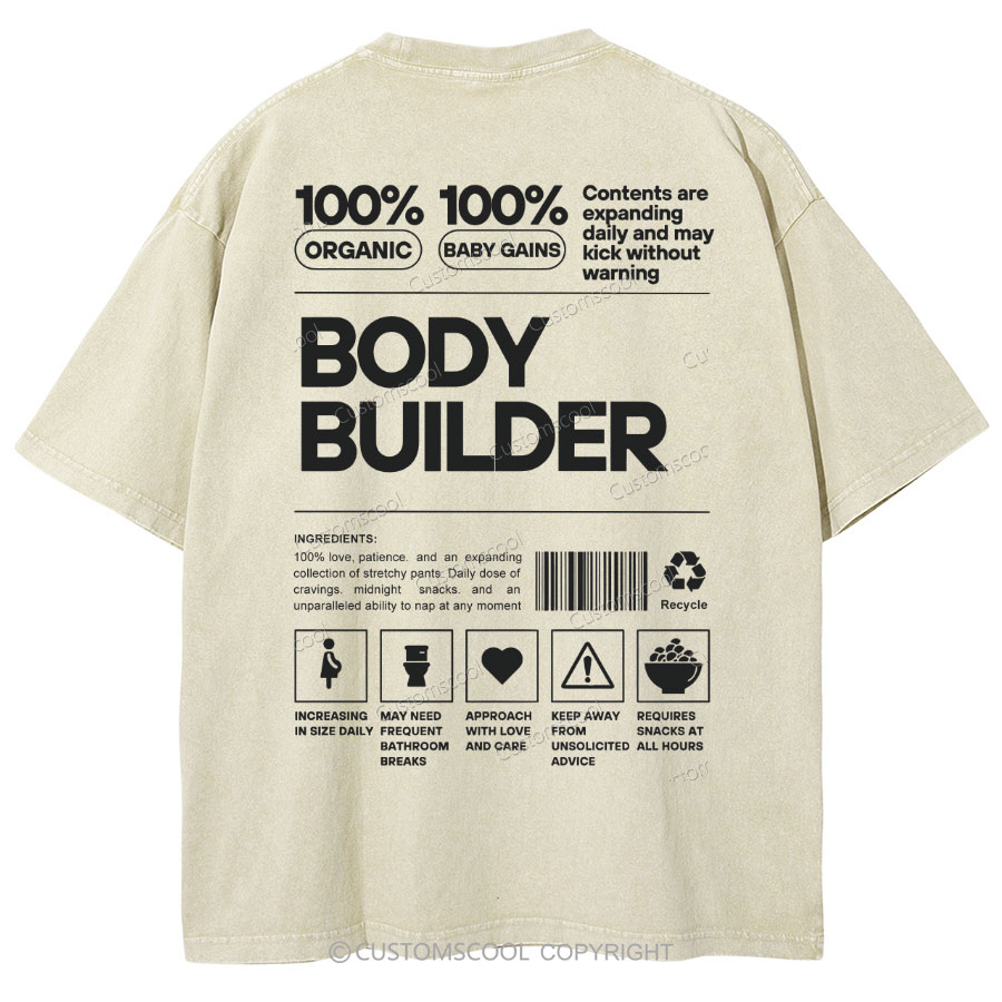 Body Builder Unisex Fit Washed T-Shirt Customscool