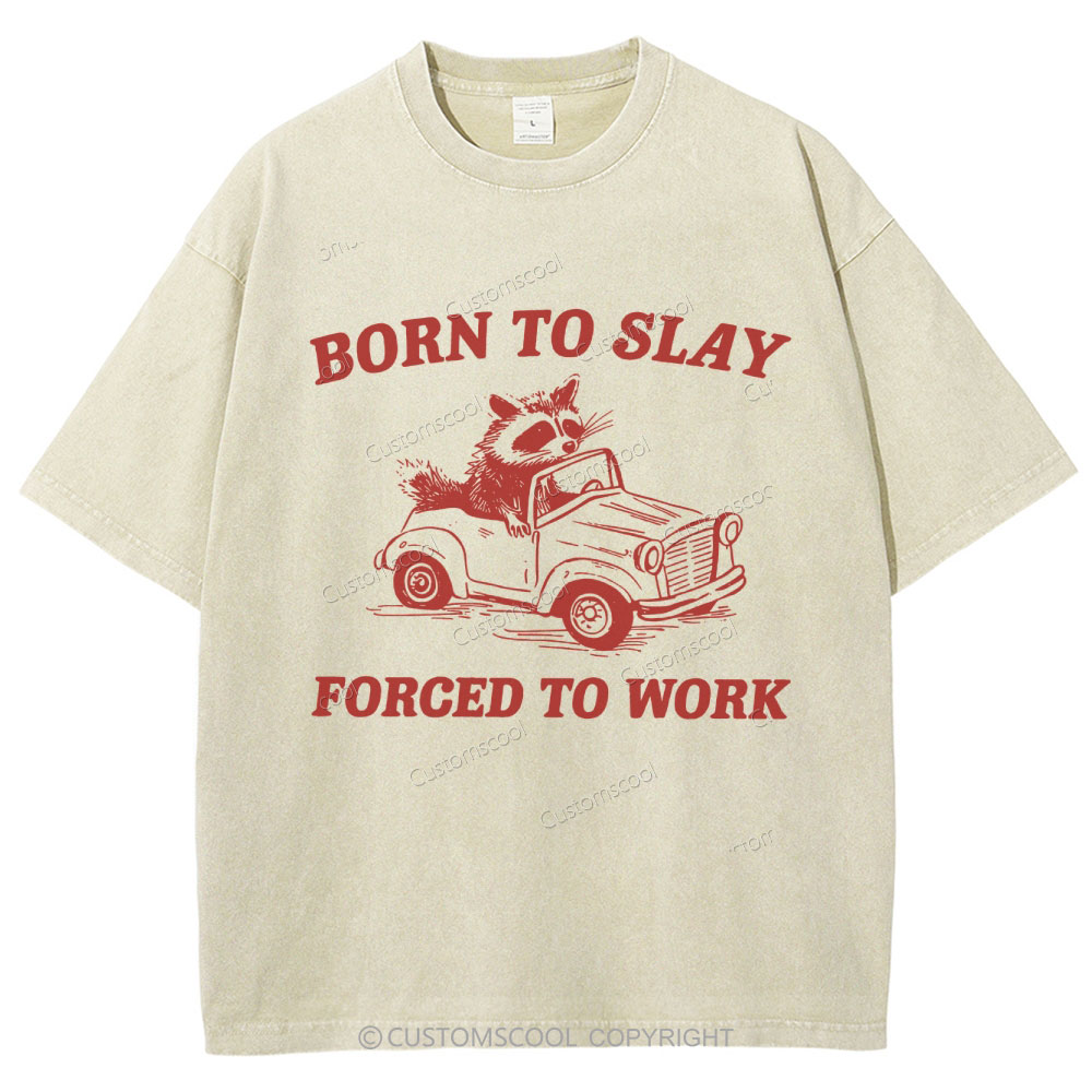 Born To Slay Unisex Fit Washed T-Shirt Customscool