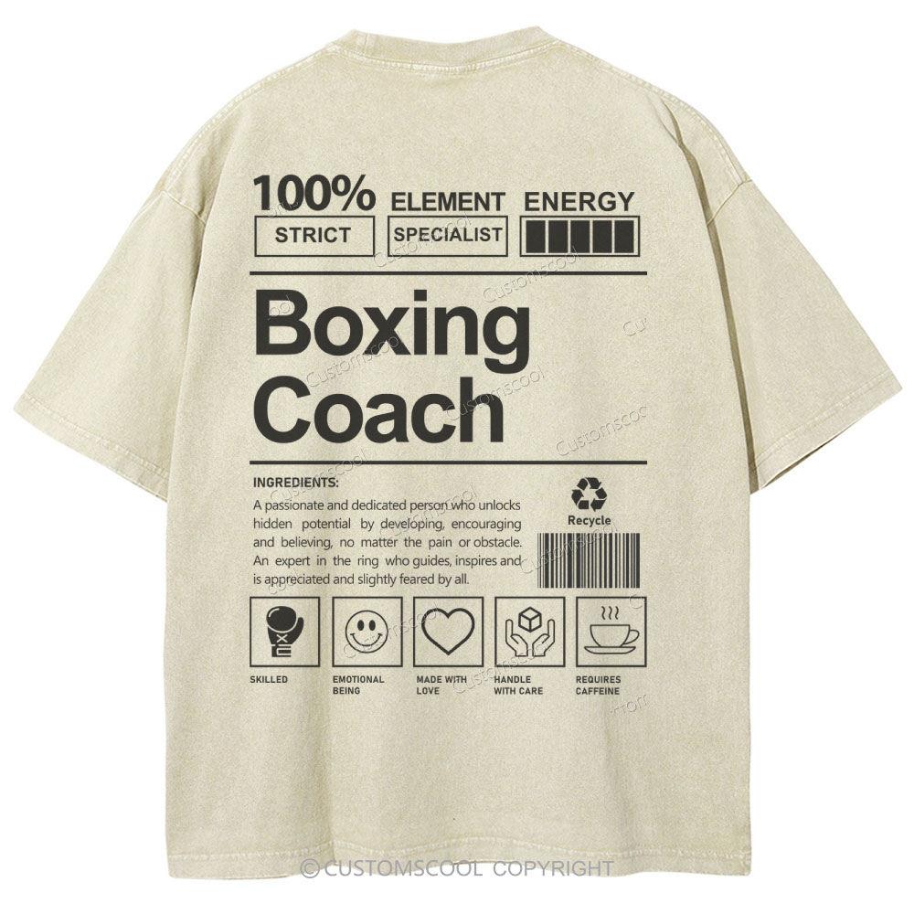 Boxing Coach Unisex Fit Washed T-Shirt Customscool