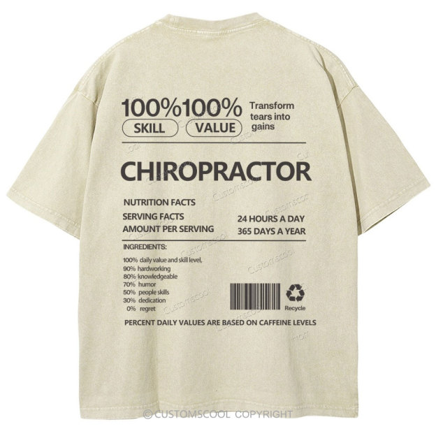 CHIROPRACTOR Unisex Fit Washed T-Shirt Customscool