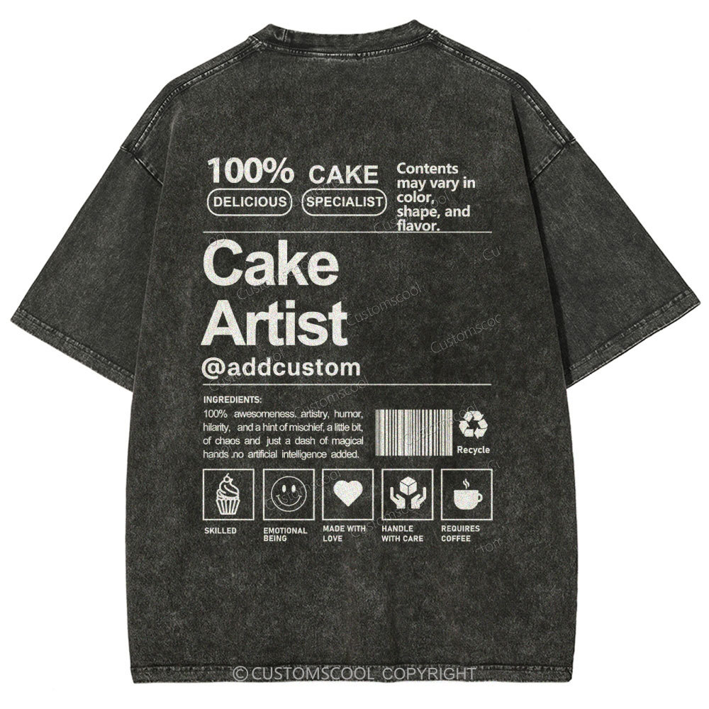 Cake Artist Addcustom Vintage Snowflake Washed T-Shirt Customscool