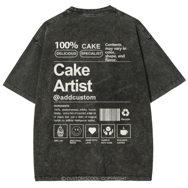Cake Artist Addcustom Vintage Snowflake Washed T-Shirt Customscool
