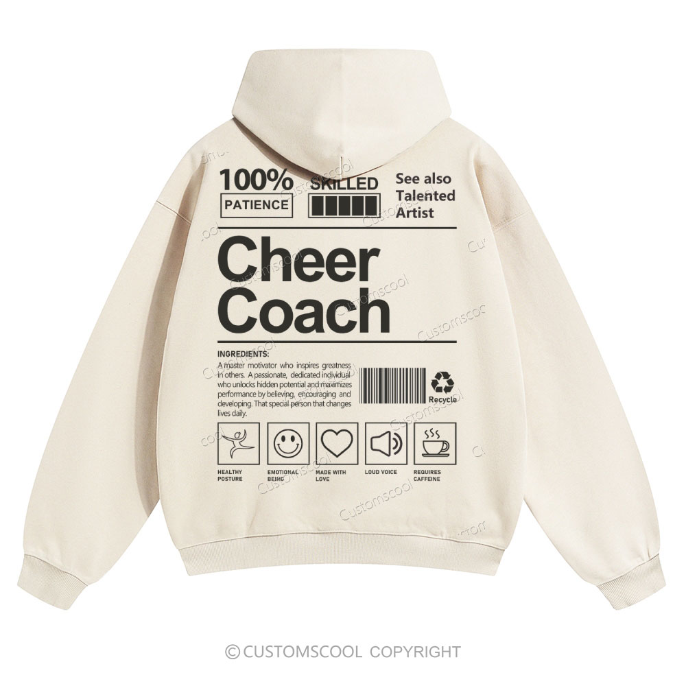 Cheer Coach Solid Color Hoodie Customscool