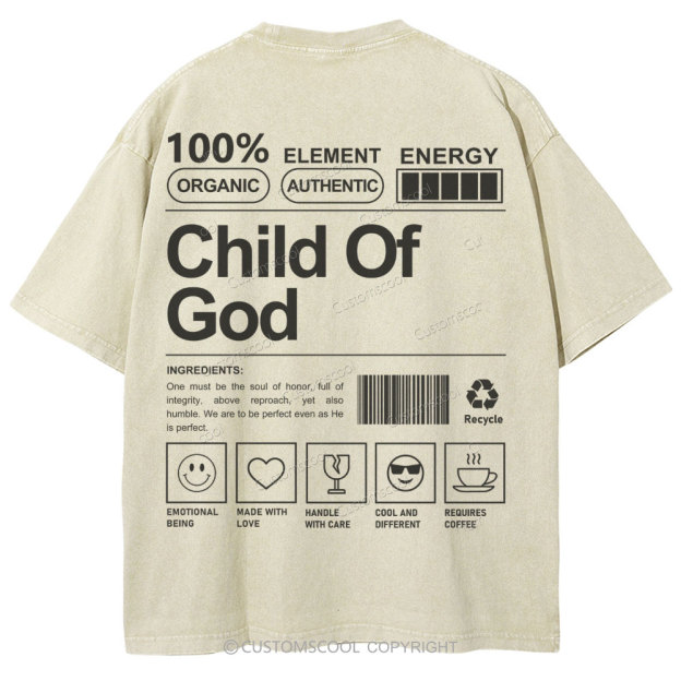 Child Of God Unisex Fit Washed T-Shirt Customscool