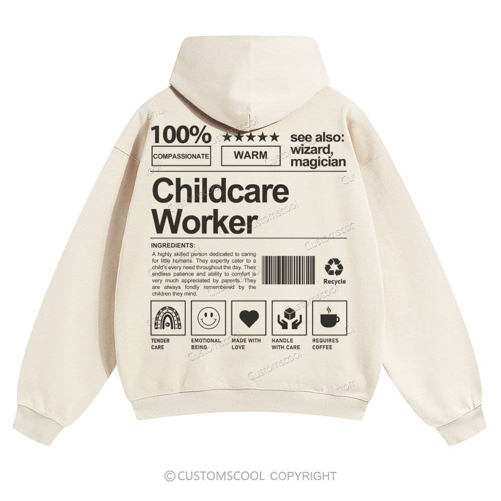 Childcare Worker Solid Color Hoodie Customscool