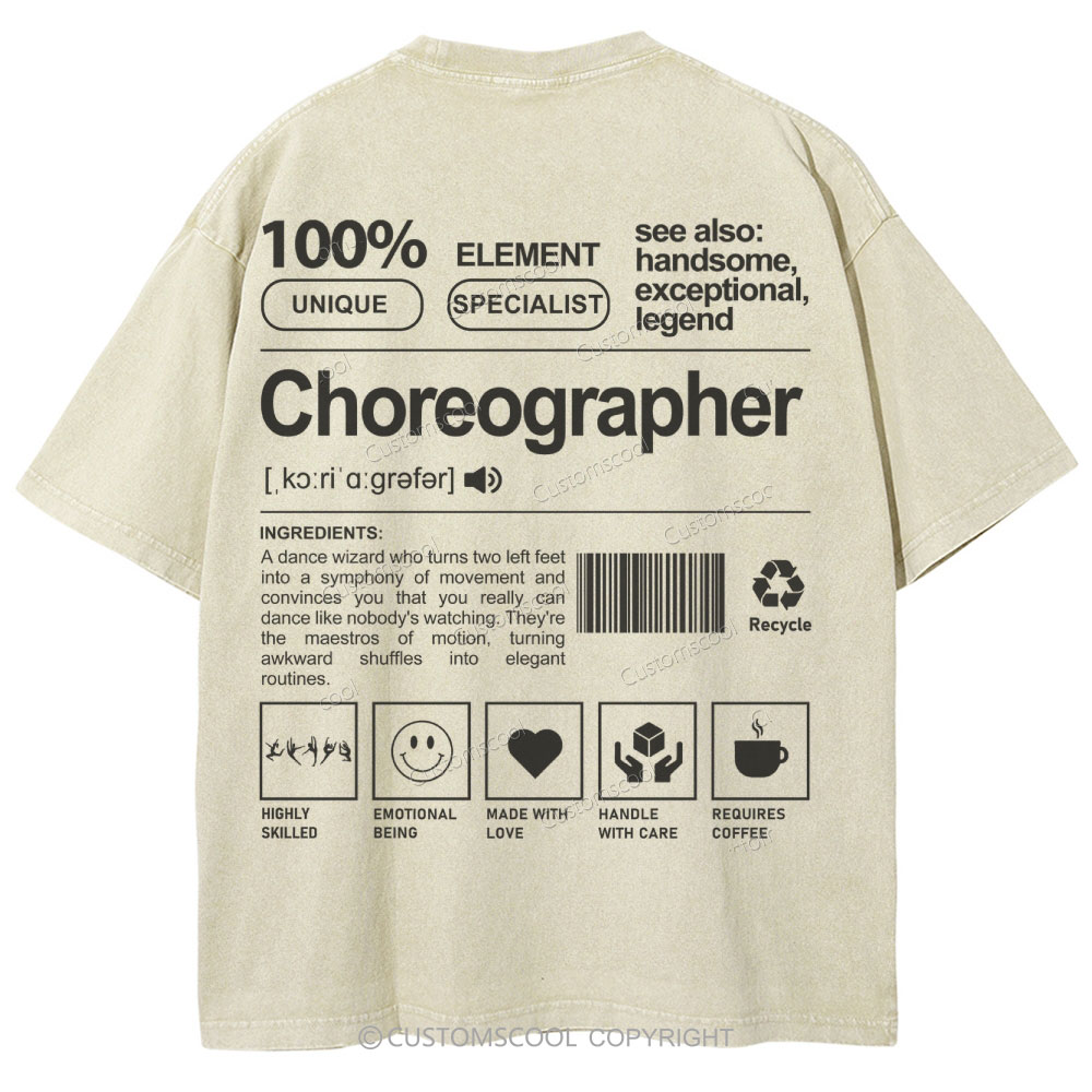 Choreographer Unisex Fit Washed T-Shirt Customscool