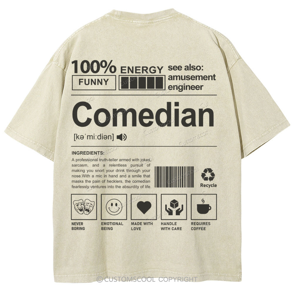 Comedian Unisex Fit Washed T-Shirt Customscool