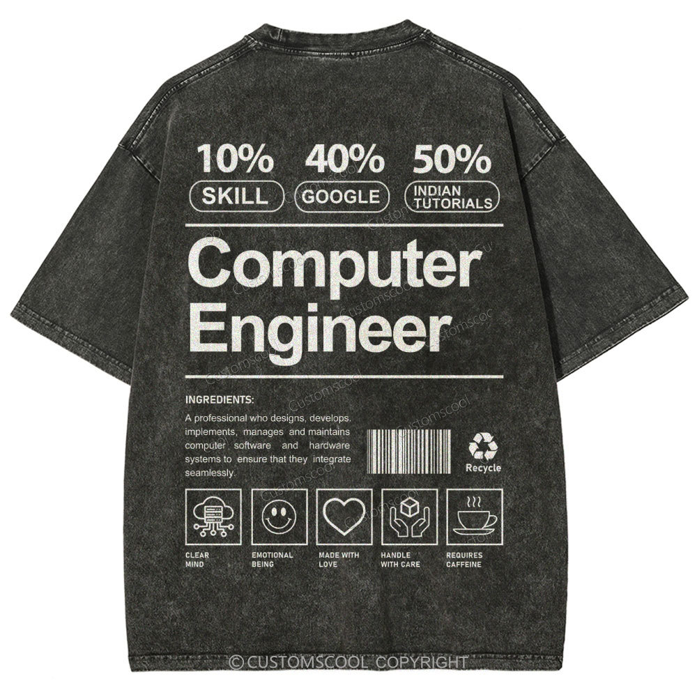 Computer Engineer Unisex Fit Washed T-Shirt