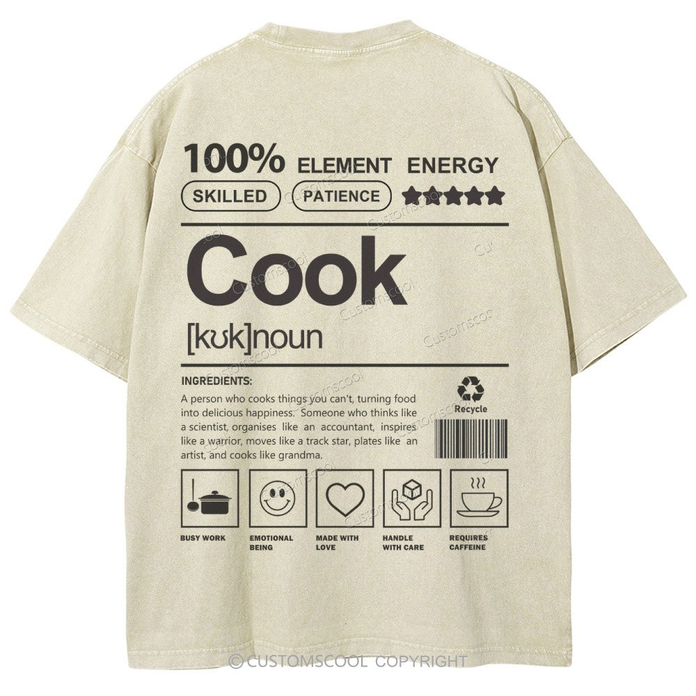 Cook Unisex Fit Washed T-Shirt Customscool
