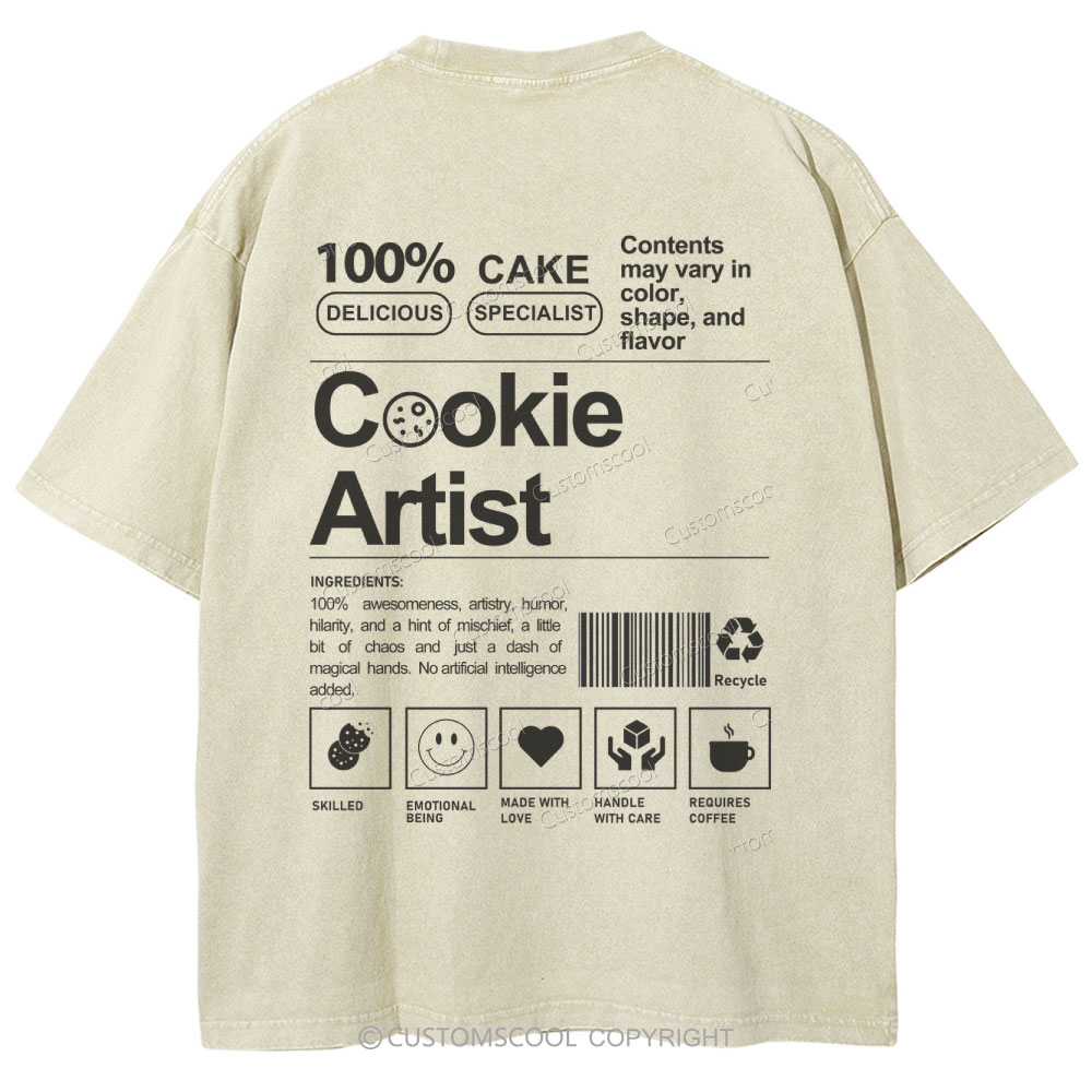 Cookie Artist Unisex Fit Washed T-Shirt Customscool