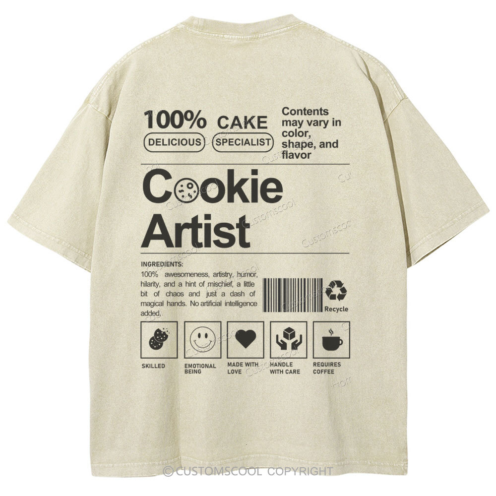 Cookie Artist Unisex Fit Washed T-Shirt Customscool