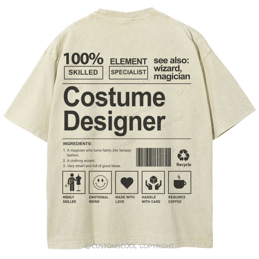 Costume Designer Unisex Fit Washed T-Shirt Customscool