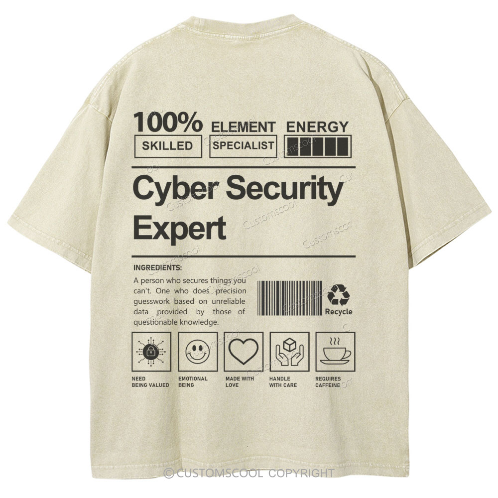 Cyber Security Expert Unisex Fit Washed T-Shirt Customscool