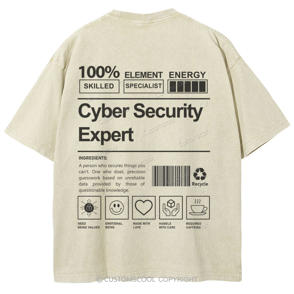 Cyber Security Expert Unisex Fit Washed T-Shirt