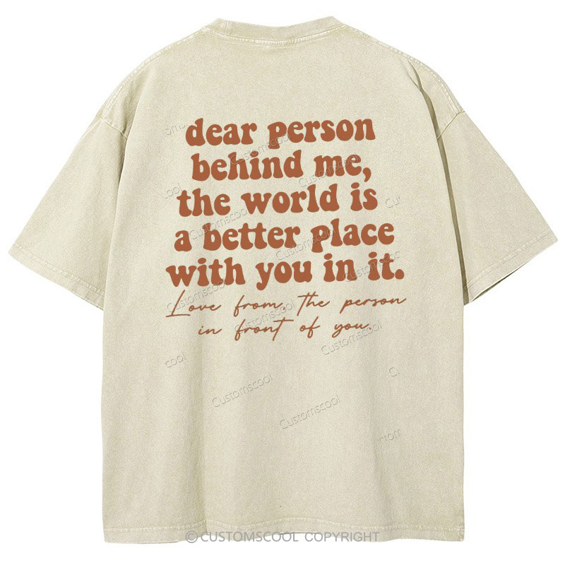 Dear person behind me Vintage Snowflake Washed T-Shirt Customscool