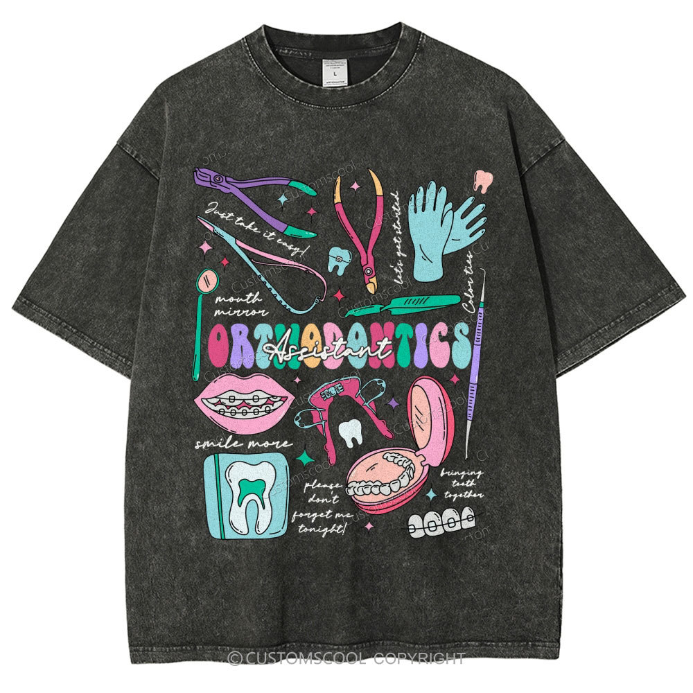 Dental Assistant Unisex Fit Washed T-Shirt Customscool
