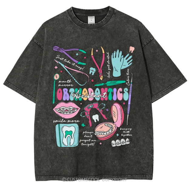 Dental Assistant Unisex Fit Washed T-Shirt Customscool