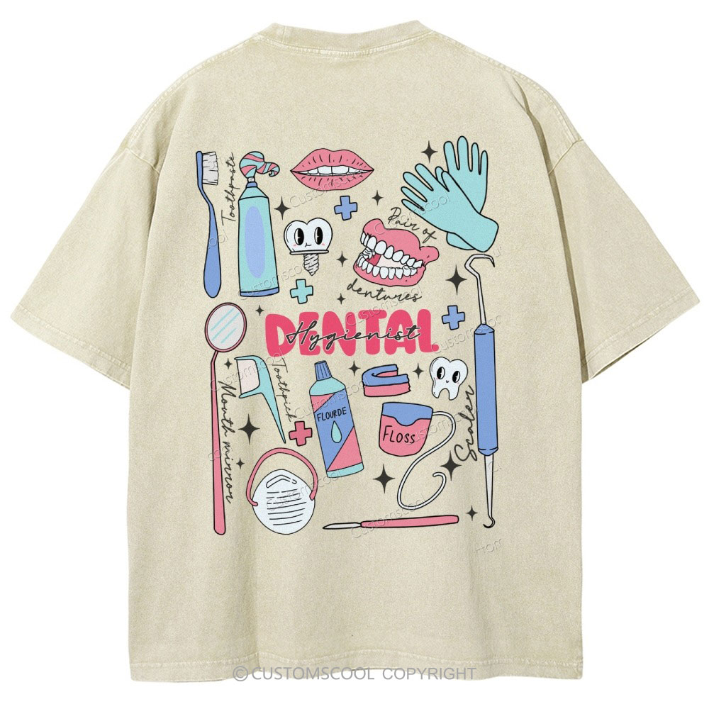 Dental Hygienist Stuff Addcustom Unisex Fit Washed T-Shirt Customscool