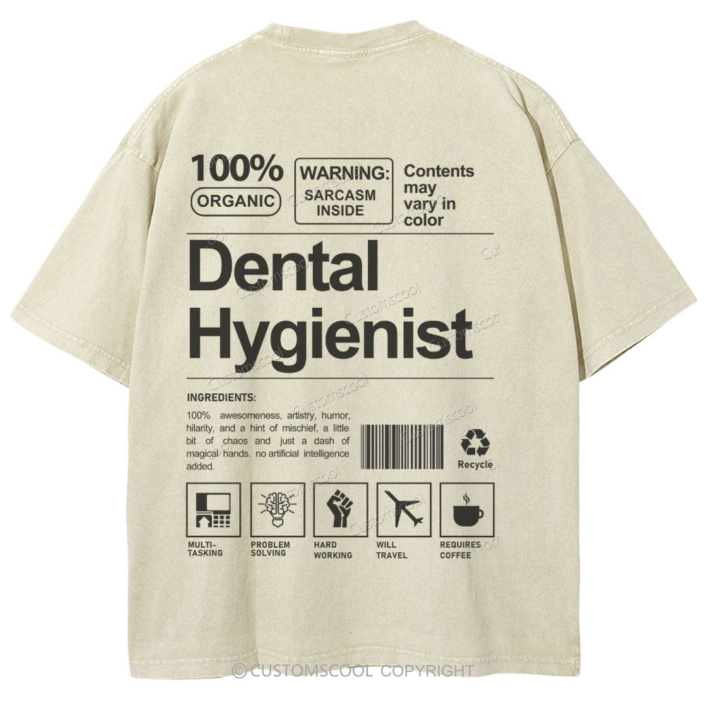 Dental Hygienist Unisex Fit Washed T-Shirt Customscool
