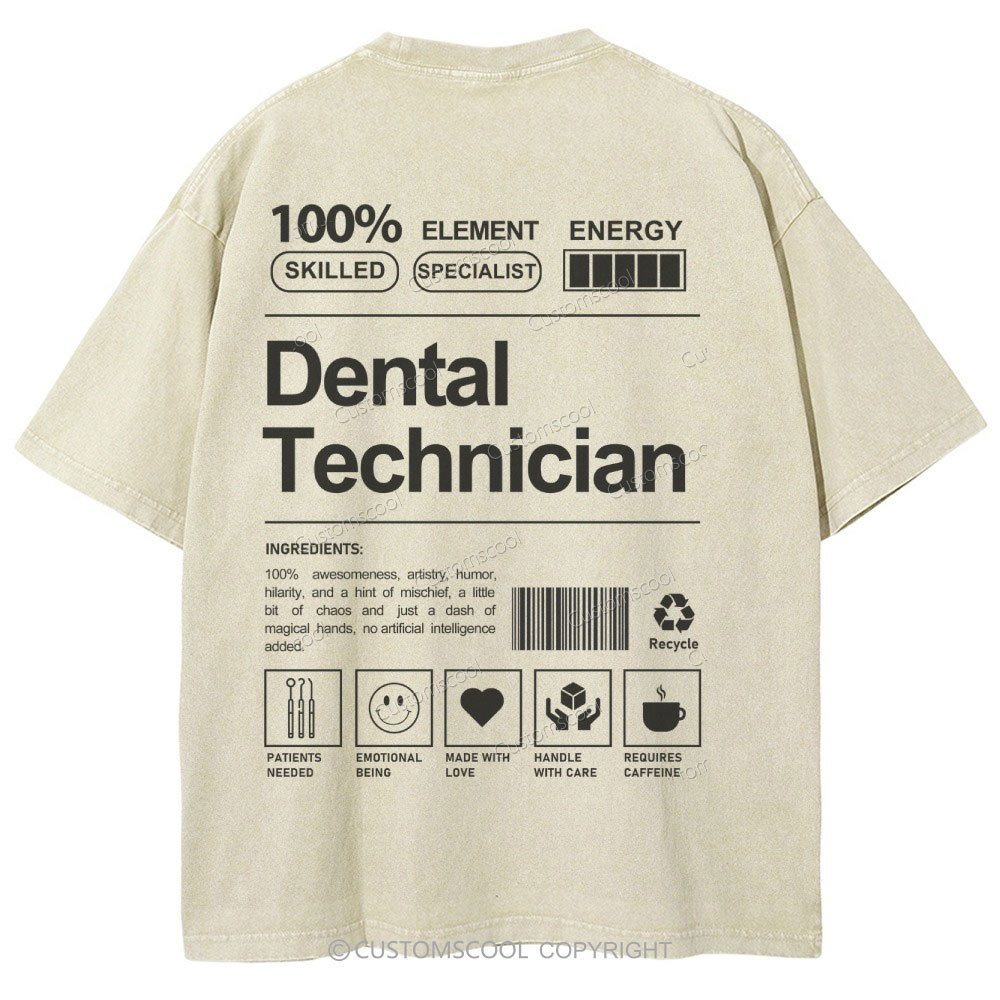 Dental Technician Unisex Fit Washed T-Shirt Customscool