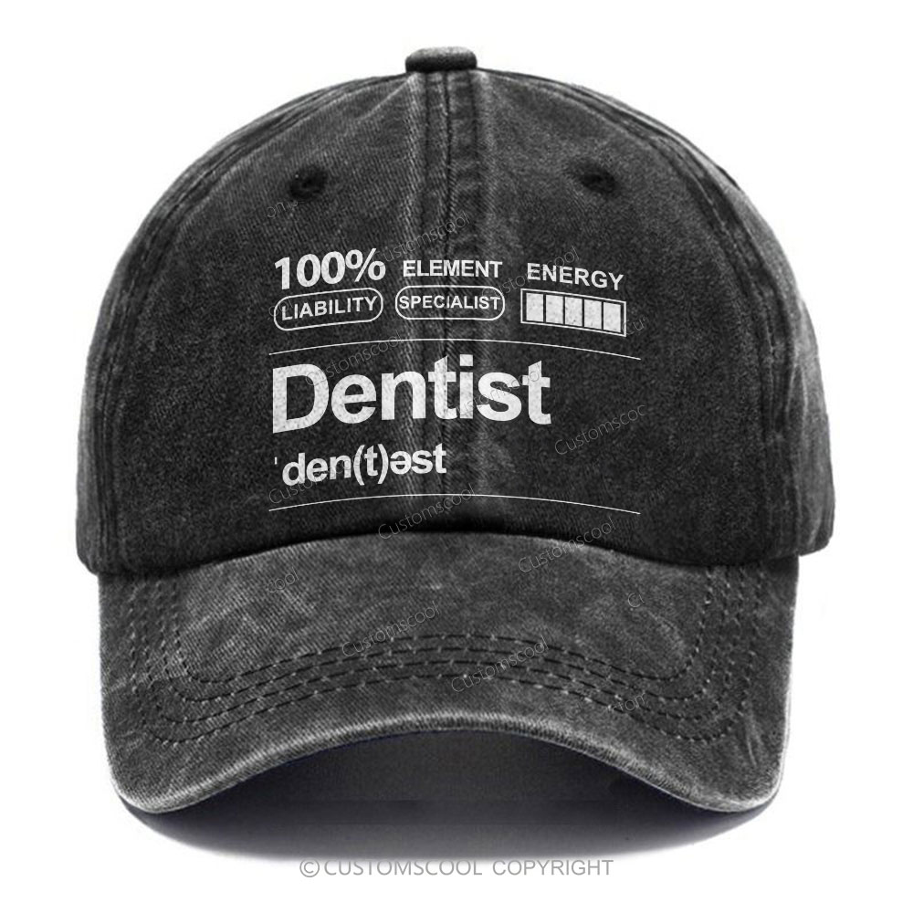 Dentist Unisex Vintage Casual Washed Cap Customscool