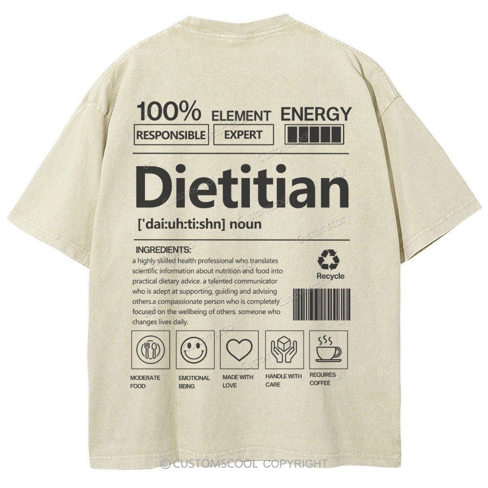 Dietitian Unisex Fit Washed T-Shirt Customscool