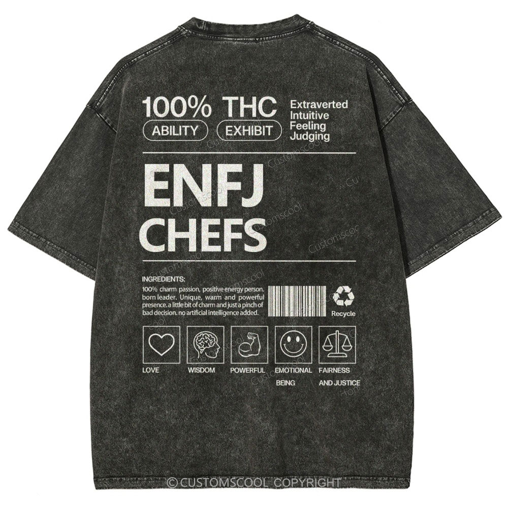 ENFJ  CHEFS WASHED T-SHIRT Customscool