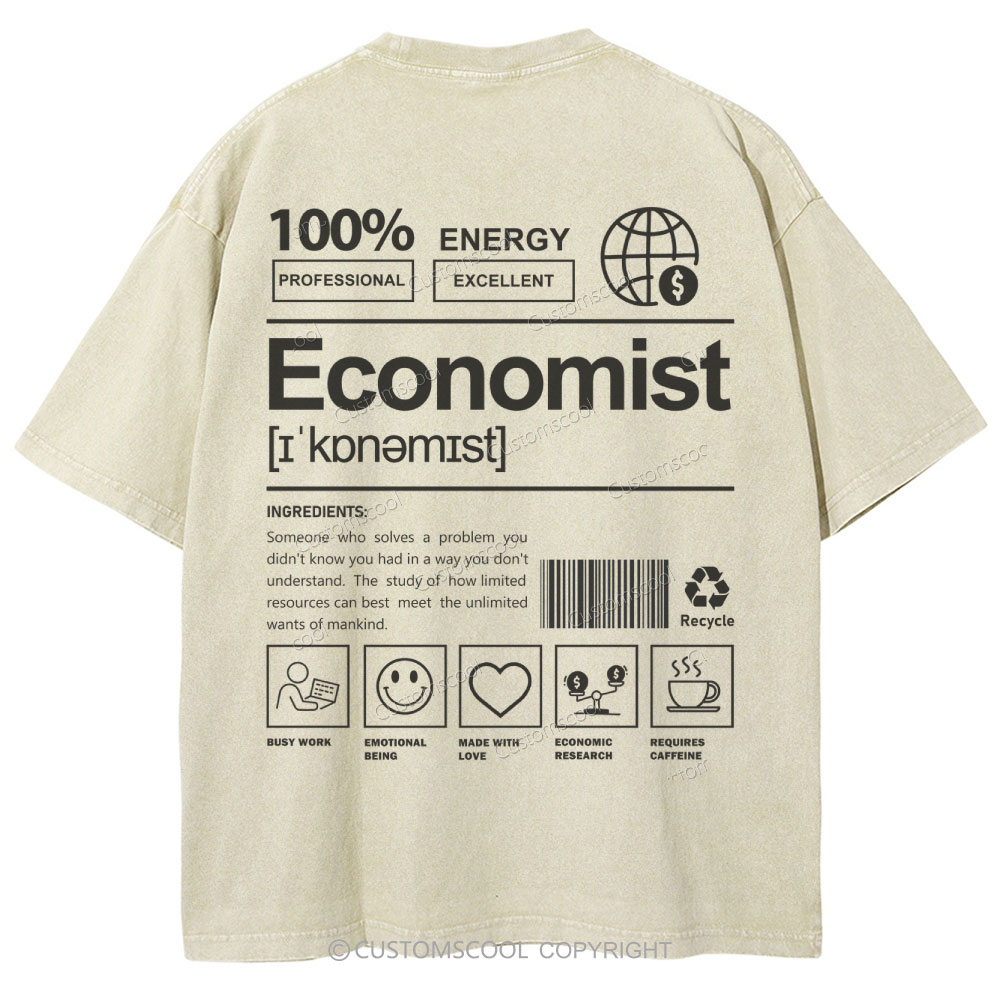 Economist Unisex Fit Washed T-Shirt Customscool