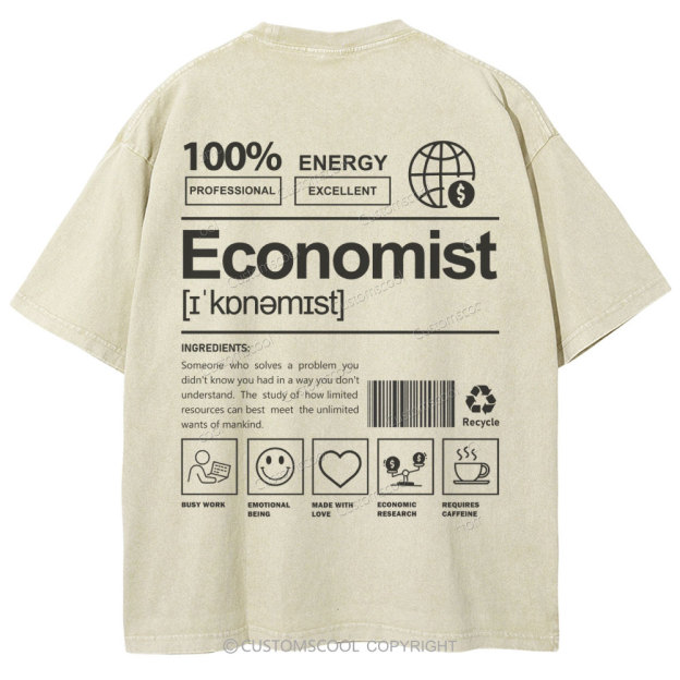 Economist Unisex Fit Washed T-Shirt Customscool