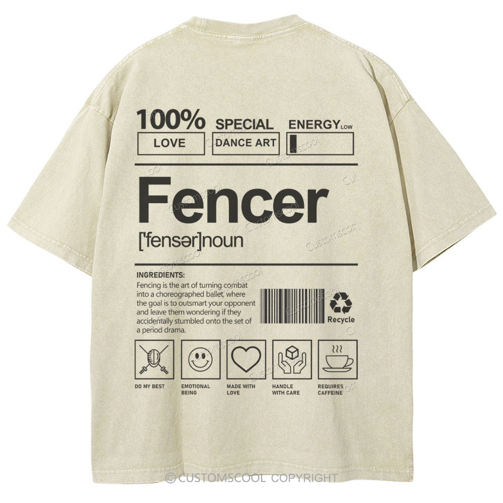 Fencer Unisex Fit Washed T-Shirt