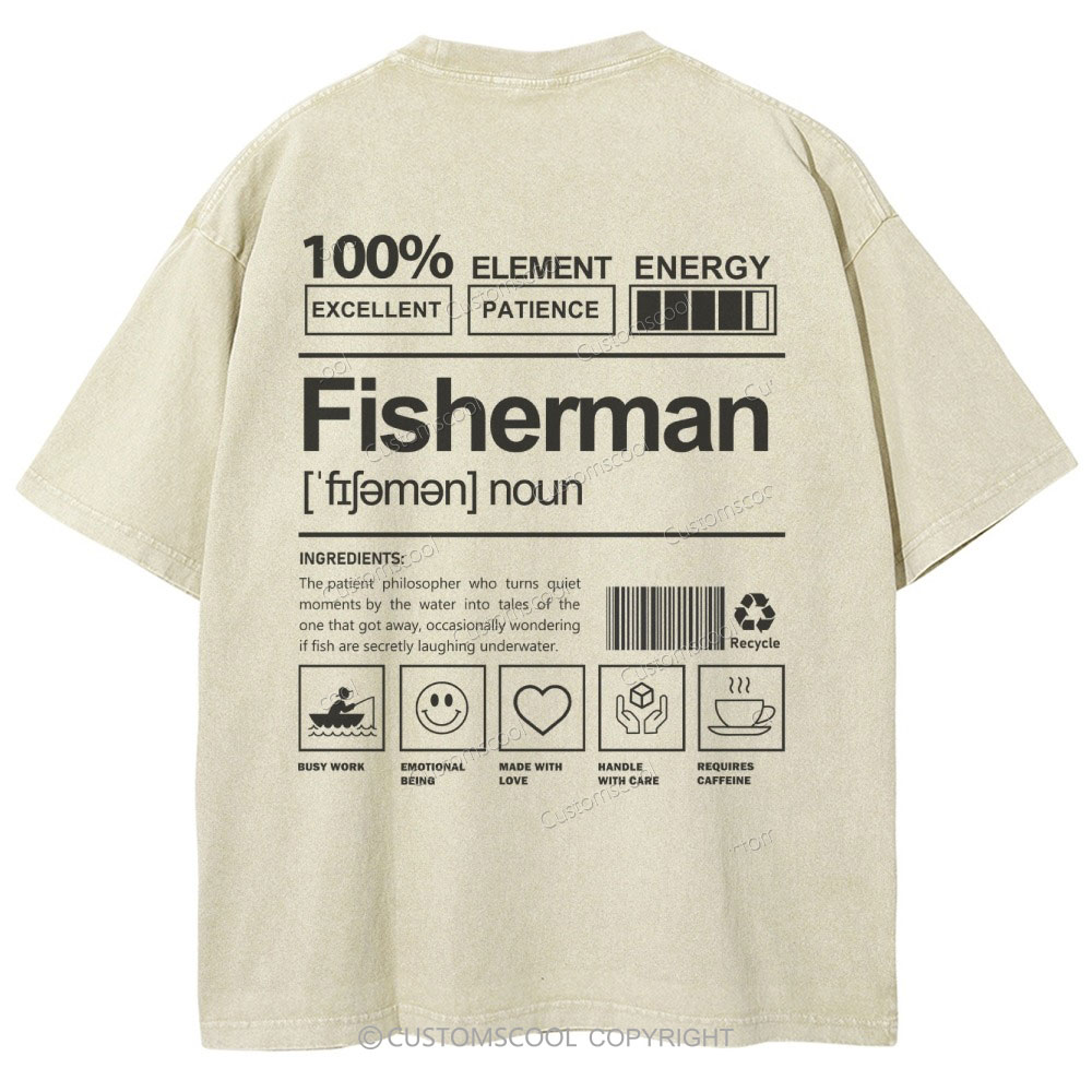 Fisherman Unisex Fit Washed T-Shirt Customscool