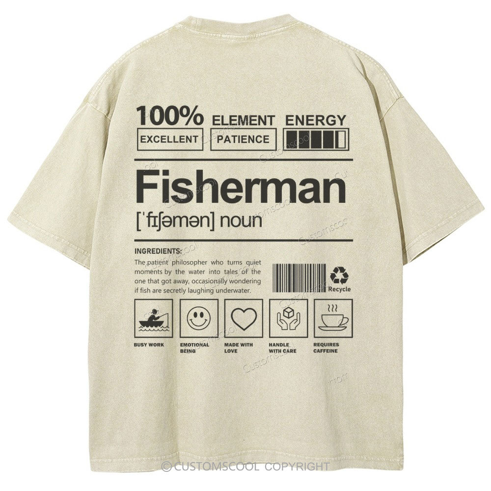 Fisherman Unisex Fit Washed T-Shirt Customscool
