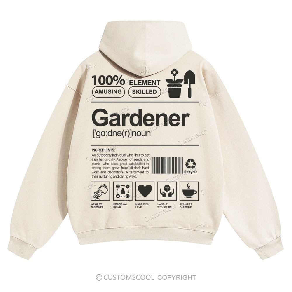 Gardener Solid Color Hoodie Customscool
