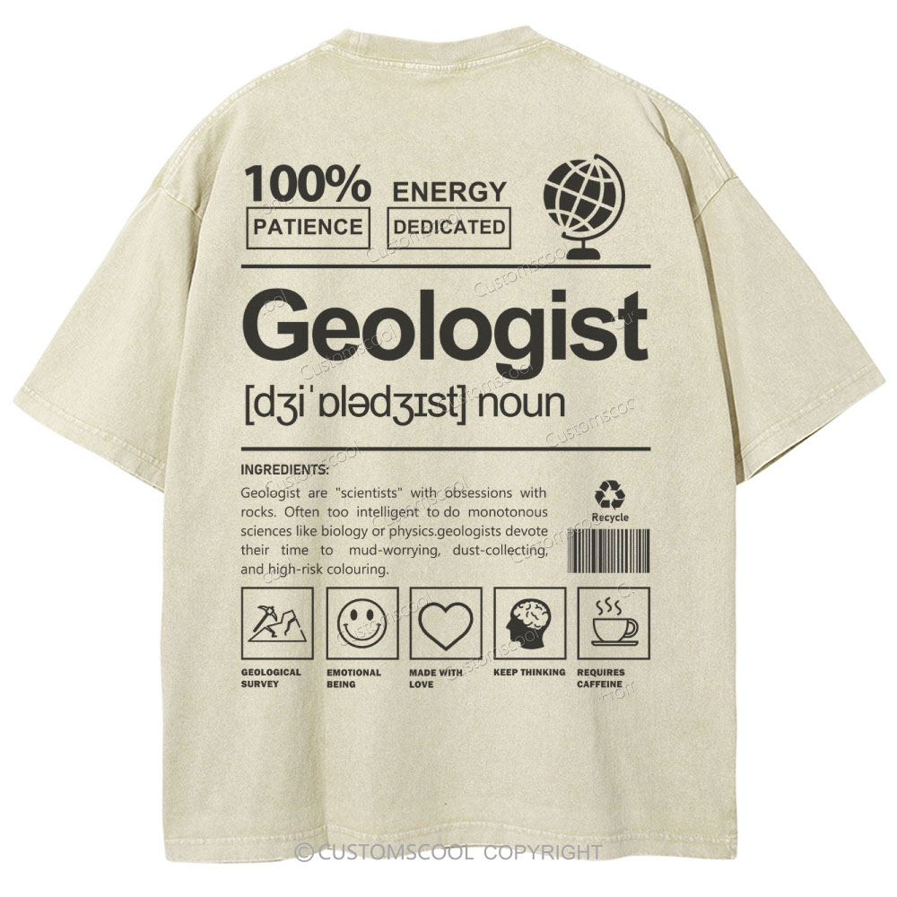 Geologist Unisex Fit Washed T-Shirt Customscool