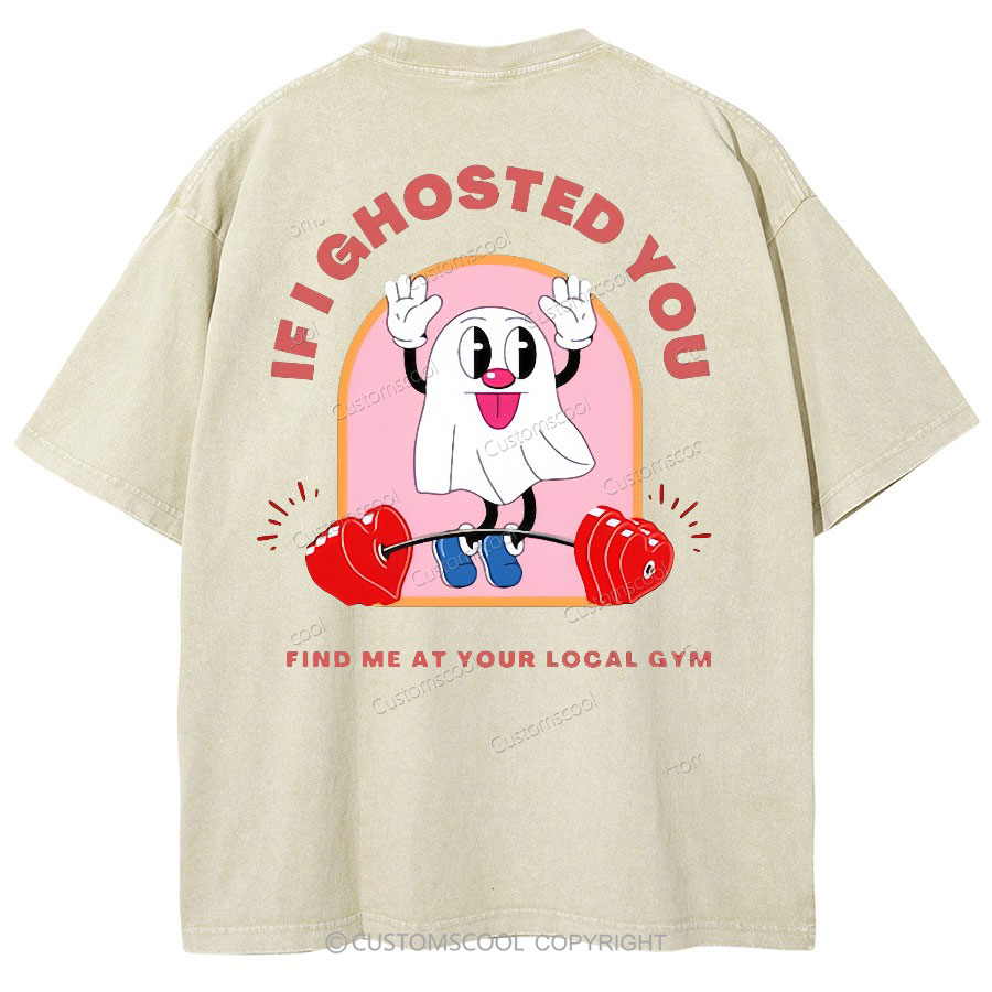 Ghostin at the Gym Unisex Fit Washed Oversized T-Shirt Customscool
