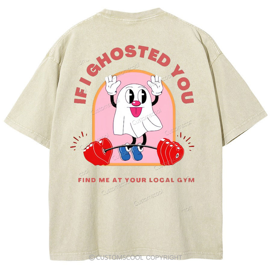 Ghostin at the Gym Unisex Fit Washed Oversized T-Shirt Customscool