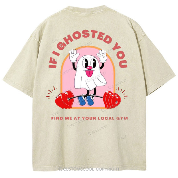 Ghostin at the Gym Unisex Fit Washed Oversized T-Shirt Customscool