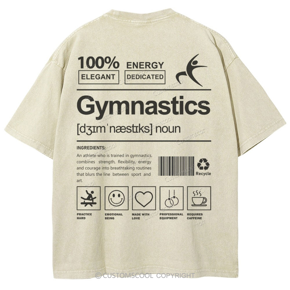 Gymnastics Unisex Fit Washed T-Shirt Customscool