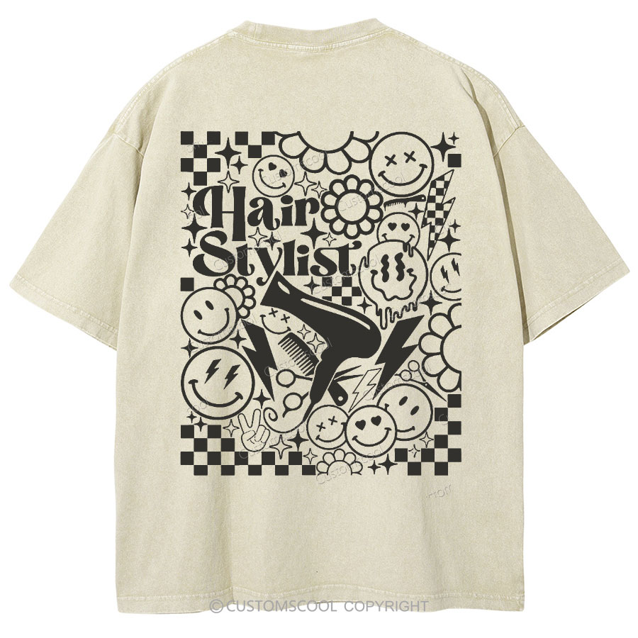 Hair Stylist Unisex Fit Washed T-Shirt Customscool