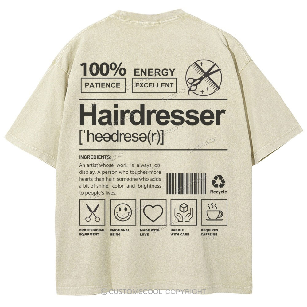 Hairdresser Unisex Fit Washed T-Shirt Customscool