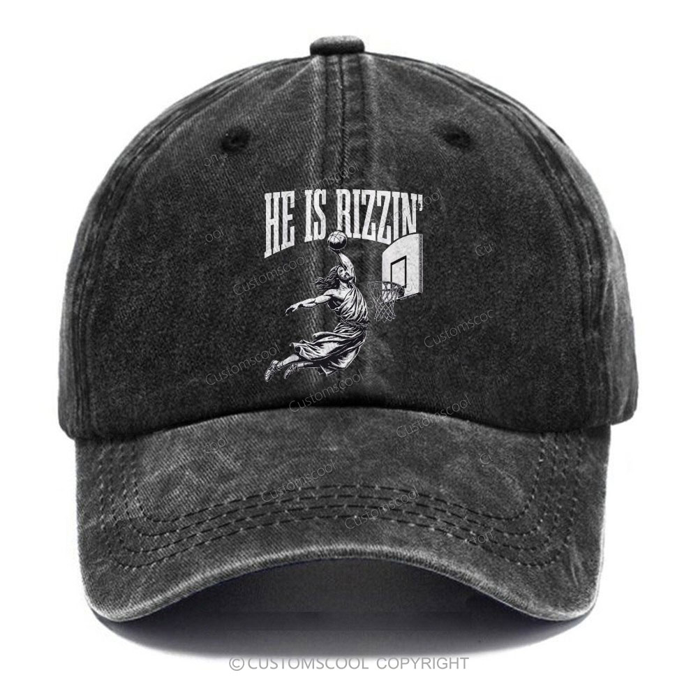 He Is Rezzin' Unisex Vintage Casual Washed Cap Customscool