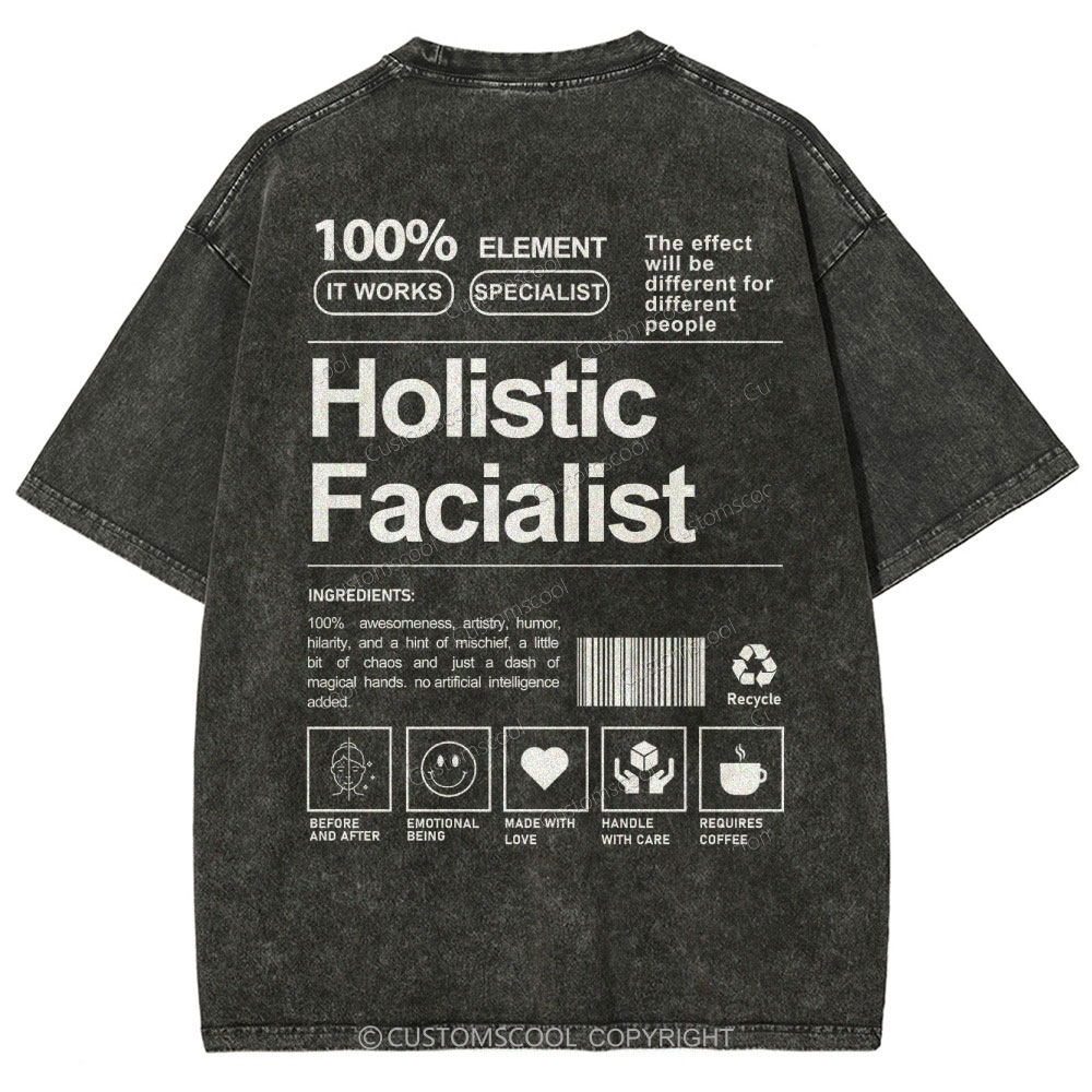 Holistic Facialist Unisex Fit Washed T-Shirt Customscool