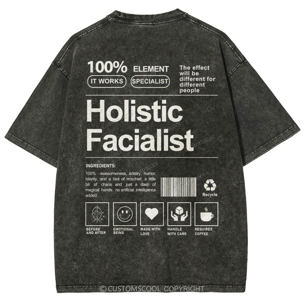 Holistic Facialist Unisex Fit Washed T-Shirt Customscool