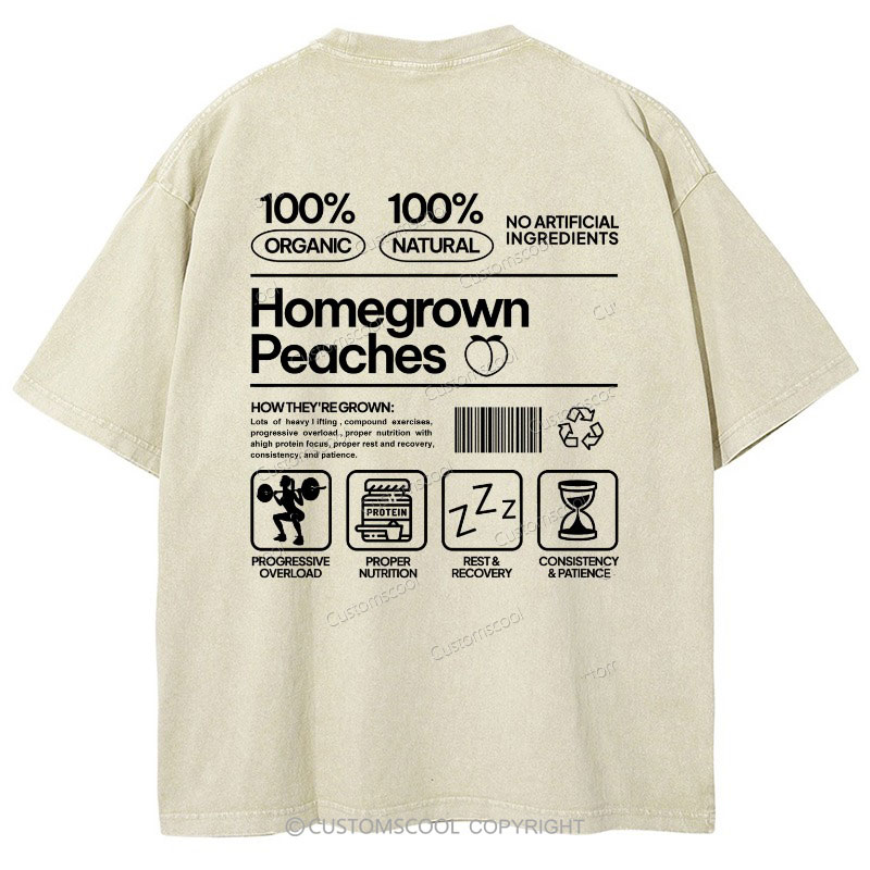 Homegrown Peaches Gym Girl Vintage Snowflake Washed T-Shirt Customscool