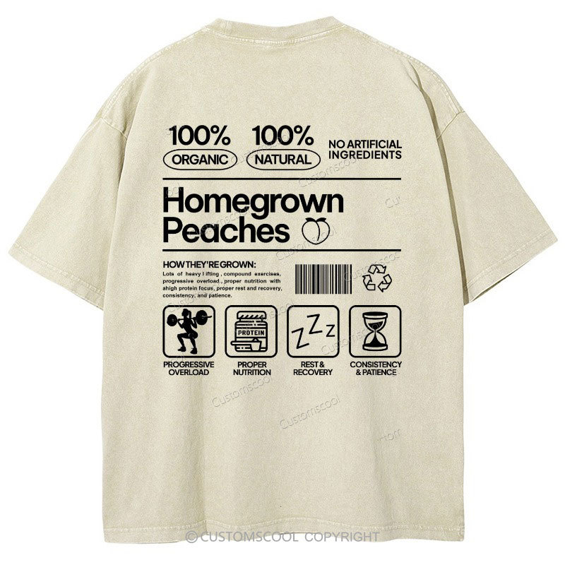 Homegrown Peaches Gym Girl Vintage Snowflake Washed T-Shirt Customscool