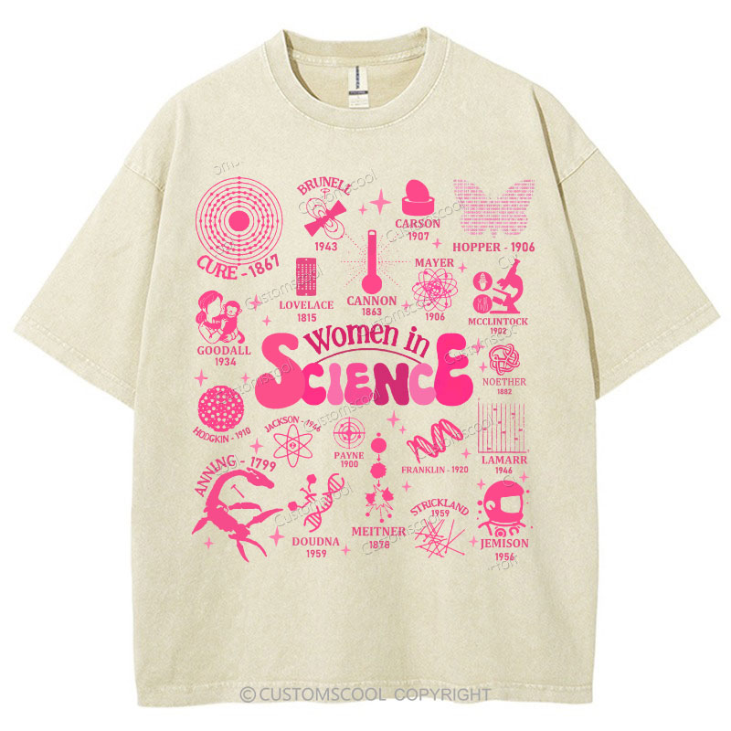 In Science Teacher Vintage Snowflake Washed T-Shir Customscool