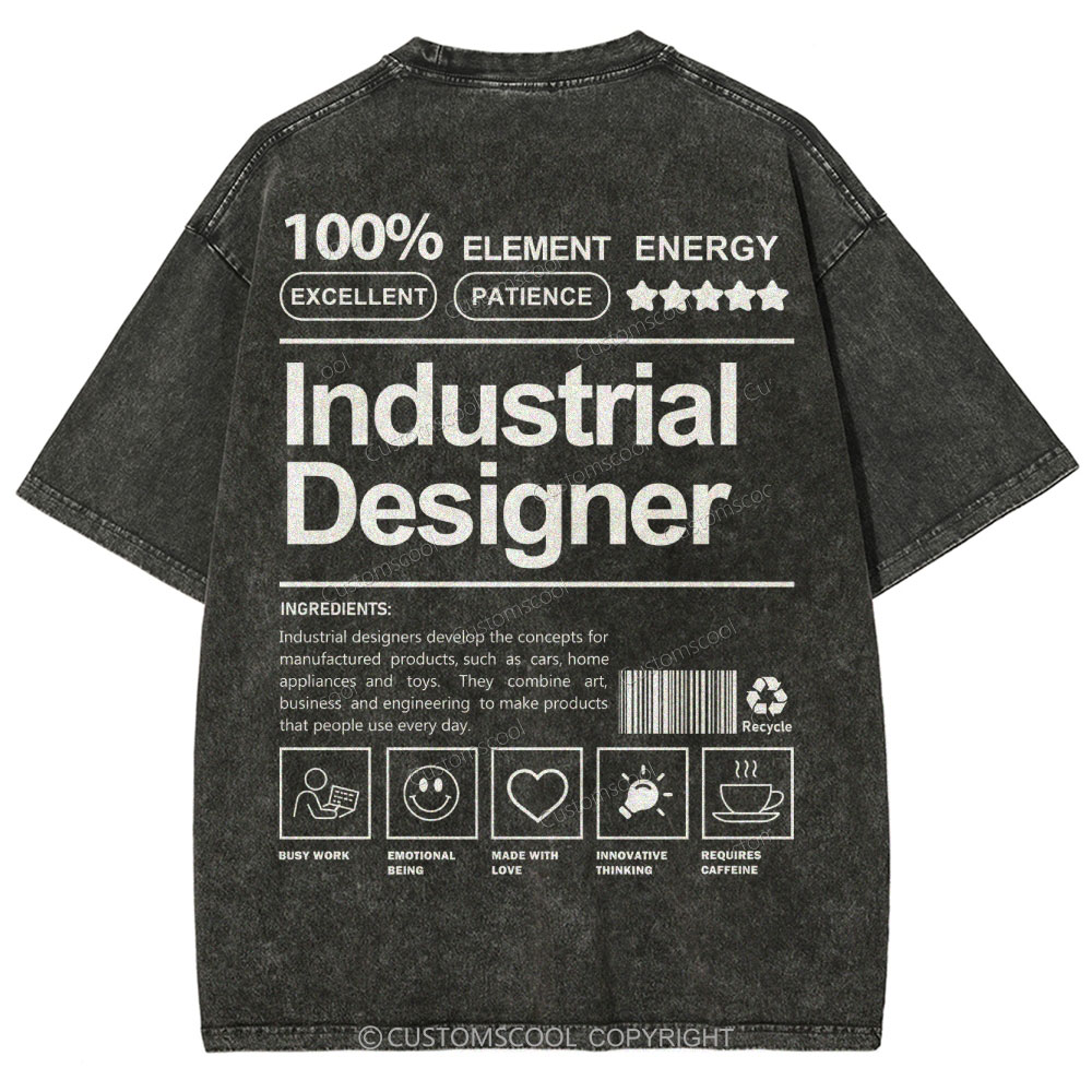 Industrial Designer Unisex Fit Washed T-Shirt Customscool