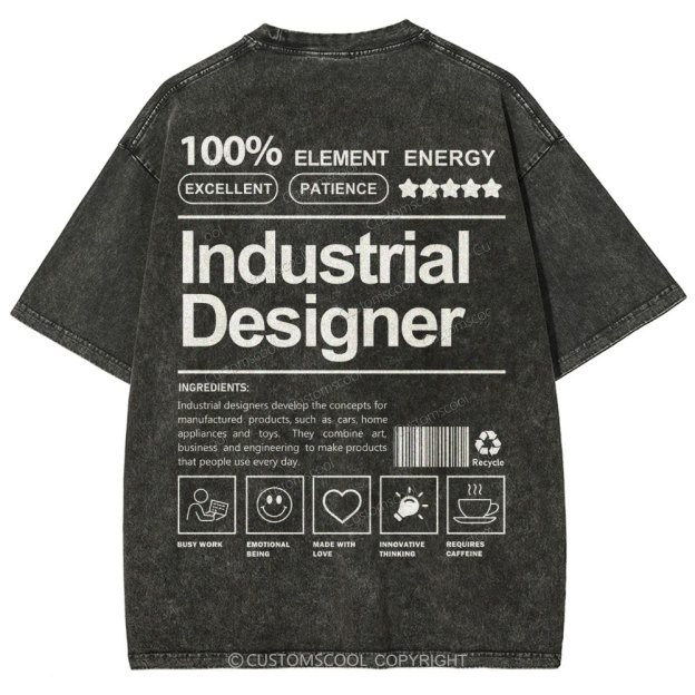 Industrial Designer Unisex Fit Washed T-Shirt Customscool